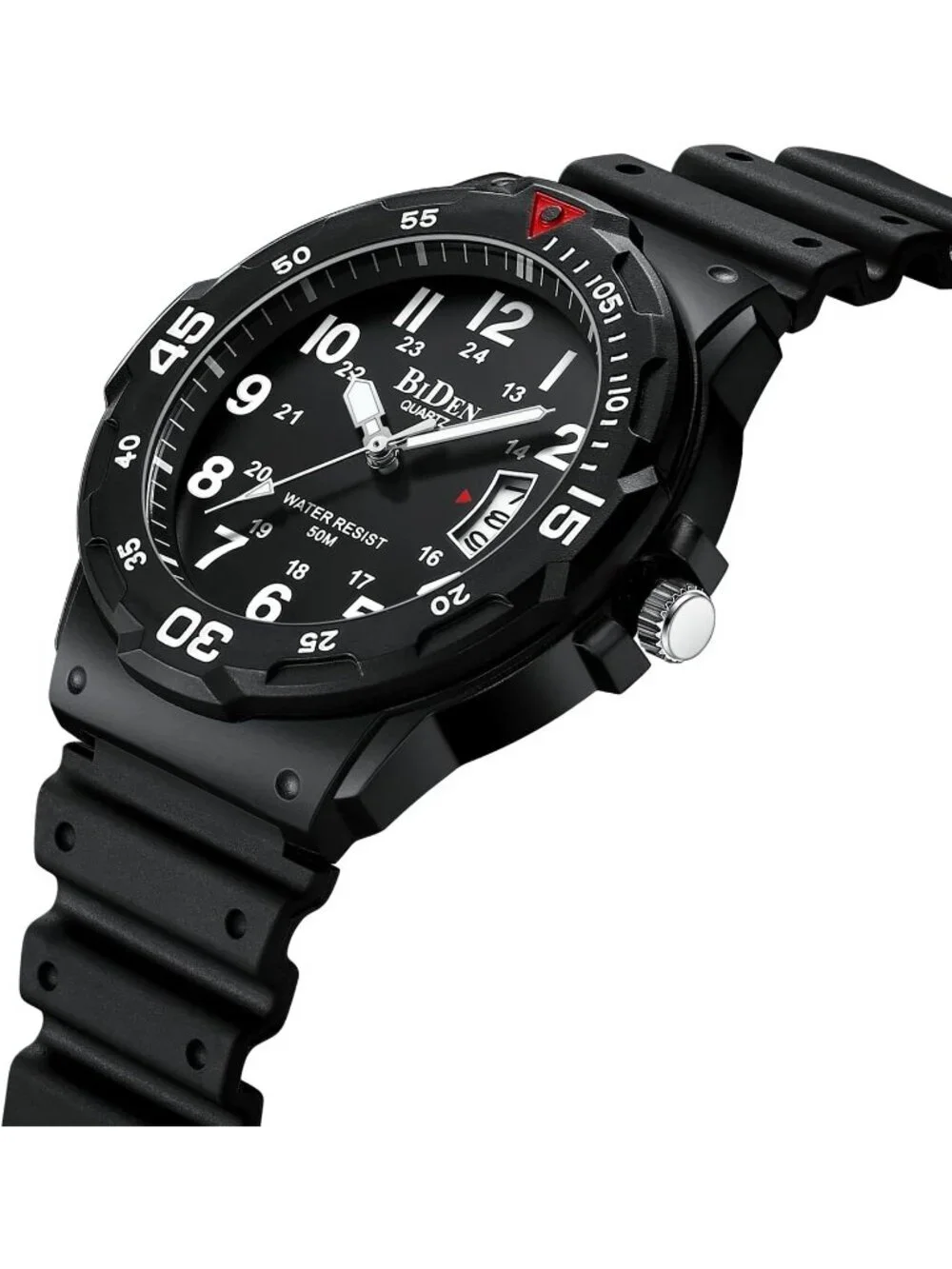 Men's Black Buckle Crosshair Analog Quartz Waterproof Luminous Wrist Round Watch
